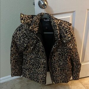 J. Crew Women's Leopard Print Puffer Jacket